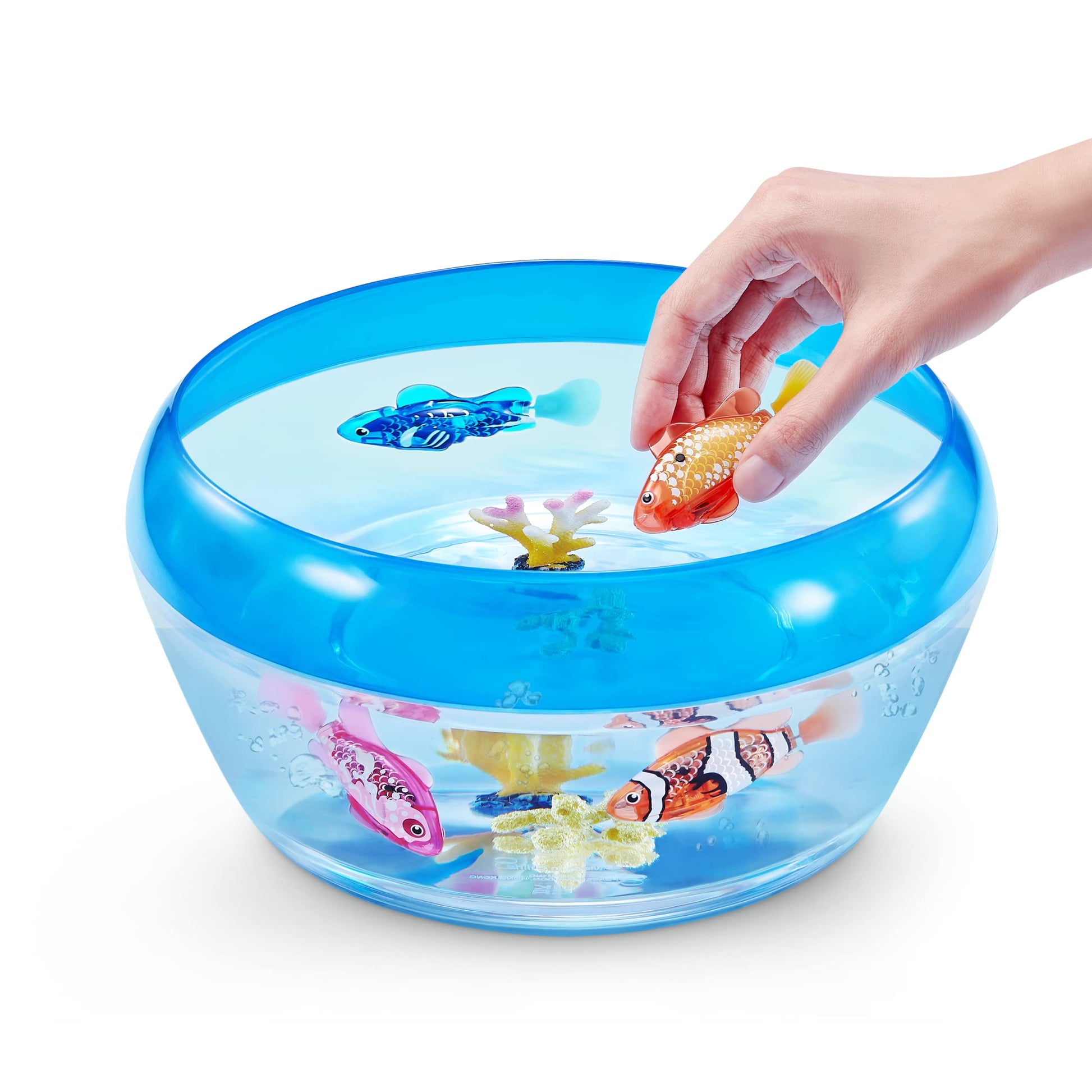 Robo Alive Robo Fish Robotic Swimming Fish (Teal + Orange) by ZURU Water Activated, Changes Color, Comes with Batteries, Amazon Exclusive (2 Pack)