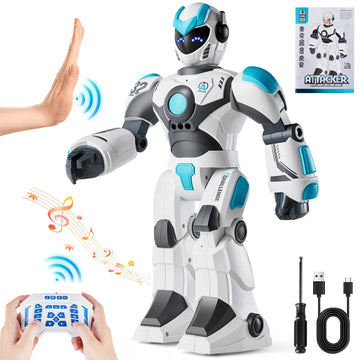 VEVOR RC Robot Toys for Kids, Gesture Sensing Programmable Remote Control Smart Robot, Interactive Walking Singing Dancing Robot for Age 6+ Year Old