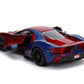 Jada Toys Metals Die-Cast Spider-Man 2017 Ford GT, 1:32 Scale Die-Cast Vehicle Red/Blue