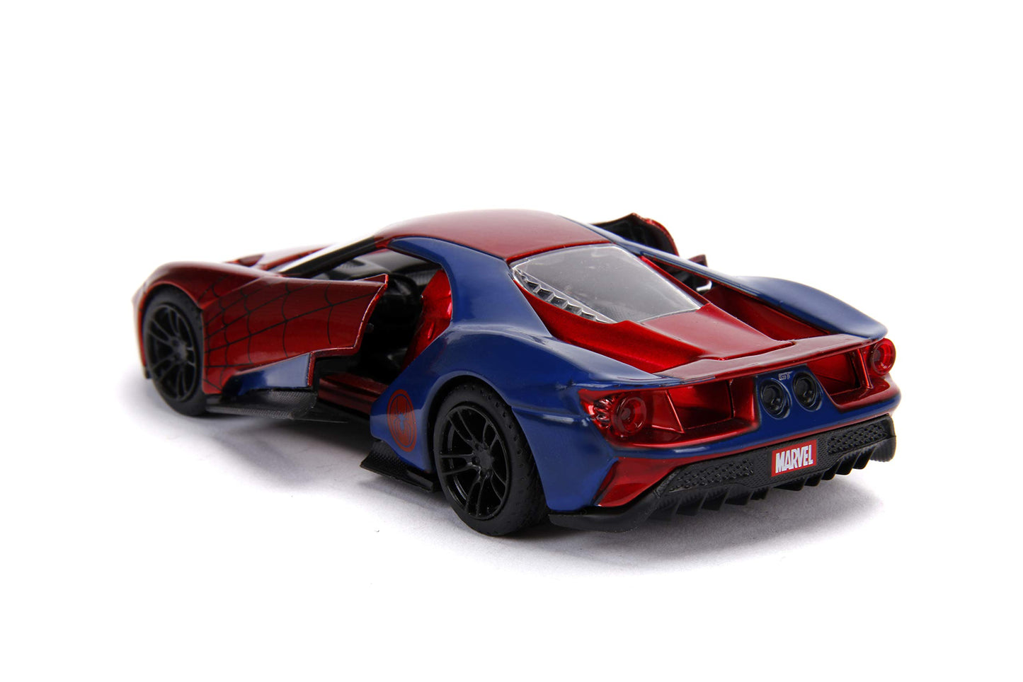 Jada Toys Metals Die-Cast Spider-Man 2017 Ford GT, 1:32 Scale Die-Cast Vehicle Red/Blue