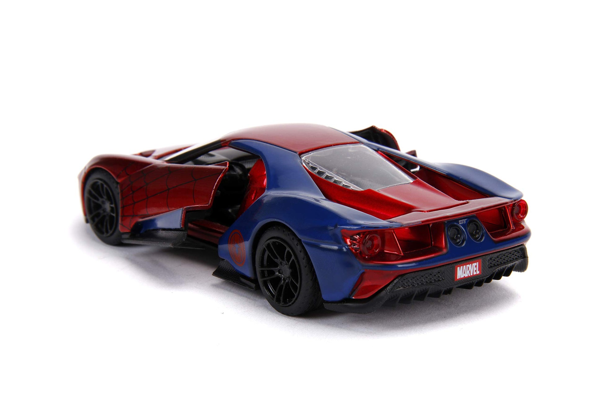 Jada Toys Metals Die-Cast Spider-Man 2017 Ford GT, 1:32 Scale Die-Cast Vehicle Red/Blue