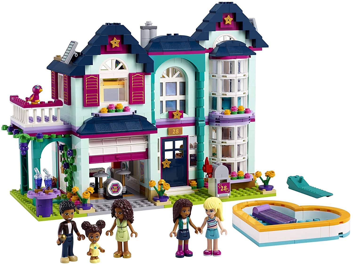 LEGO Friends Andrea's Family House 41449 Building Kit; Mini-Doll Playset is Great Gift for Creative 6-Year-Old Kids, New 2021 (802 Pieces)