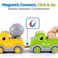 iPlay, iLearn Toddler Train Toy Set for Ages 1-3, 2-4, Kids Electronic Steam Train Tracks, Magnetic Construction Trucks, Light Sound Musical Choo Choo