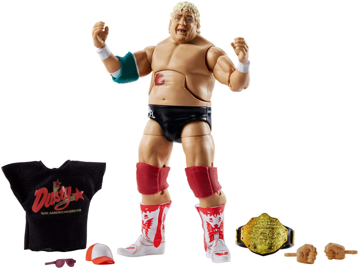 WWE Dusty Rhodes Elite Collection 6-inch Action Figure with Deluxe Articulation, TrueFX Facial Detailing, Iconic Ring Gear & Accessory, Ages 8 and