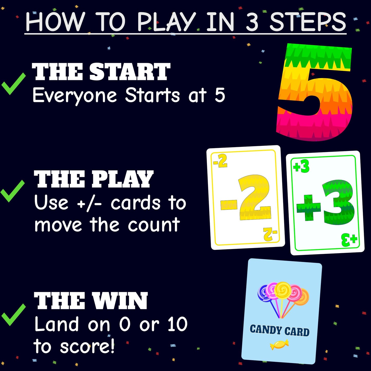 Pineappbill Games 3, 2, 1, Piñata! - Fun Family Card Game for Kids & Adults - Fast-Paced Party Game for Game Night - Ages 7+, 2-5 Players - Portable