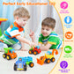 ORWINE Inertia Toy Early Educational Toddler Baby Toy Friction Powered Cars Push and Go Cars Tractor Bulldozer Dumper Cement Mixer Engineering