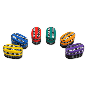 NOVICA Artisan Handmade Boxed Worry Dolls Six Cotton Pinewood Boxes from Guatemala Multicolor Decor Accessories Decorative Puppets Recycled Cultural