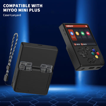 Miyoo Mini Plus Accessories, Soft [Anti-Slip] [Shock Proof] Customized Protective Case for Miyoo Mini Plus with Lanyard-Black