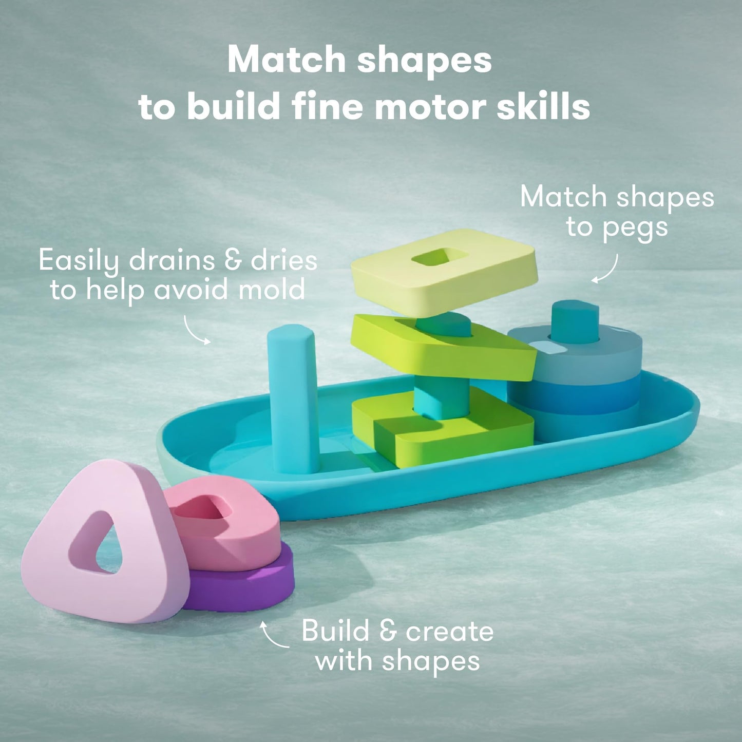 Frida Baby Sort + Solve Bath Puzzle Bath Toy, Matching + Sorting Bath Toys for Toddlers, Play with Purpose, Develop Fine Motor Skills, Sequencing