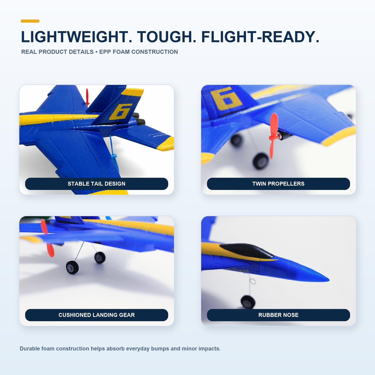 Trublismel Remote Control Airplane for Adults Beginners,2 Channel RC Airplane Wireless Foam Glider with 2 Batteries,RC Planes for Teen 14 and Up