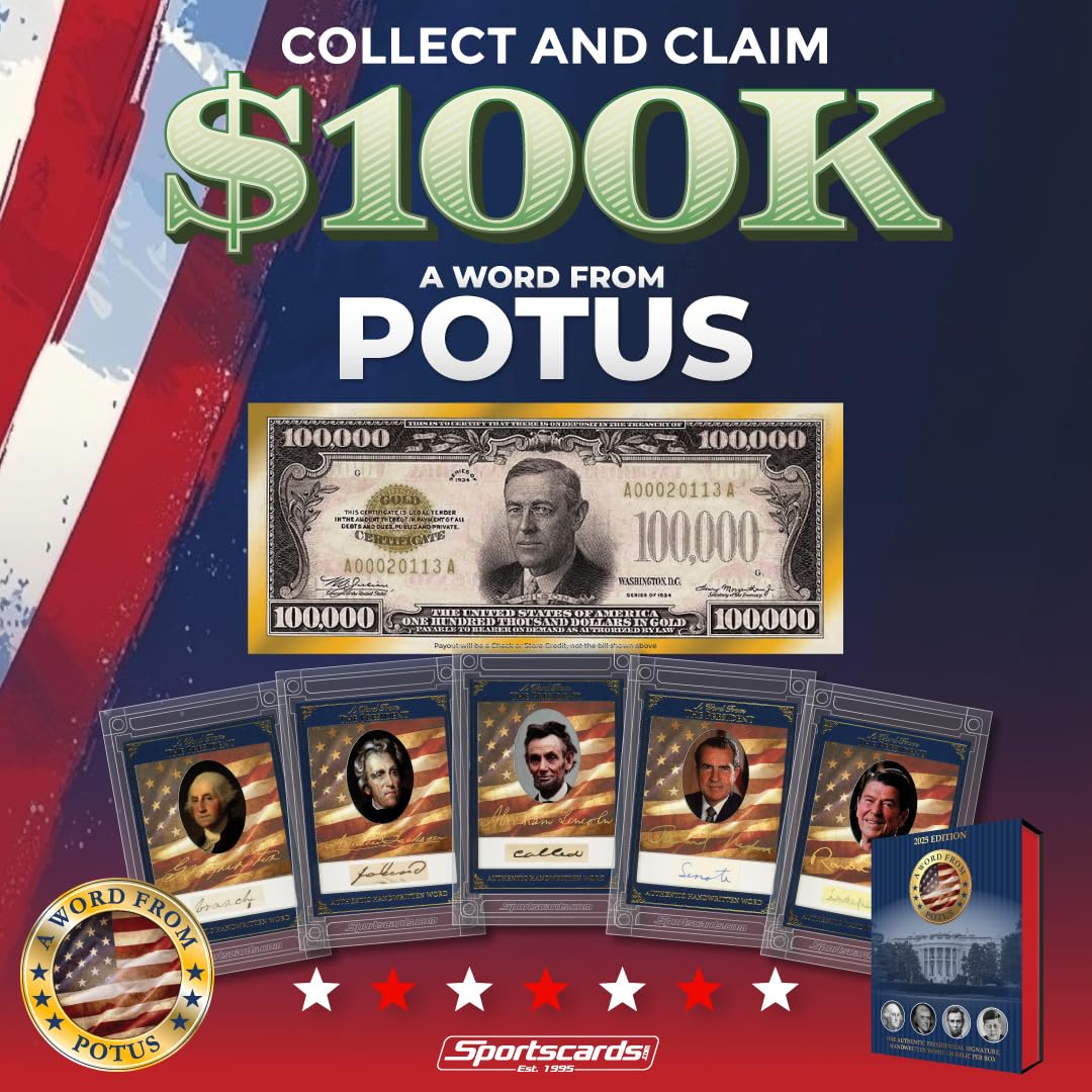 2025 A Word from The President POTUS Trading Card Box 1 Autograph or 1 Relic Per Box (Bush, Clinton, Donald Trump, Joe Biden, Obama)