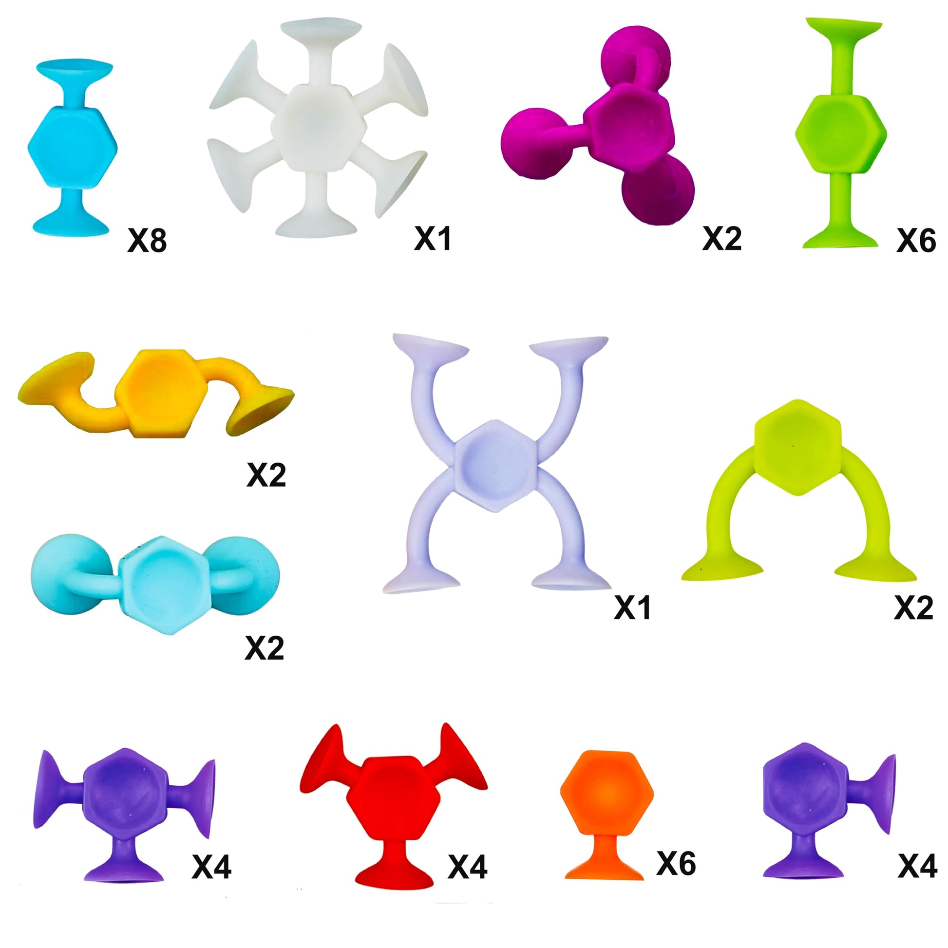 Toddler Bath Toys for Kids Ages 4-8?Suction Cup Fidget Spinner Baby, 42 pcs Suction Bathtub Toys for Toddlers 3-5, Starter Sticky Blocks for Bathtub