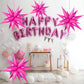FUNTOOB Hot Pink Balloons Star Balloons Metallic Star Foil Balloons Hot Pink Star Cone Balloons Starburst Balloon Spike Balloons for Birthday