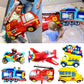 MOVINPE Transportation Birthday Decoration for Boys Happy Birthday Banner Cars School Bus Train Fire Truck Motorcycle Plane Foil Balloons Transport
