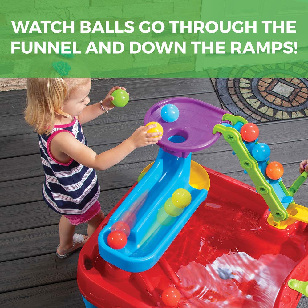 Step2 Stem Discovery Ball Table, Kids Water Table Activity Sensory Playset, Summer Outdoor Toys, 13 Piece Water Toy Accessories, For Toddlers 2+ Years
