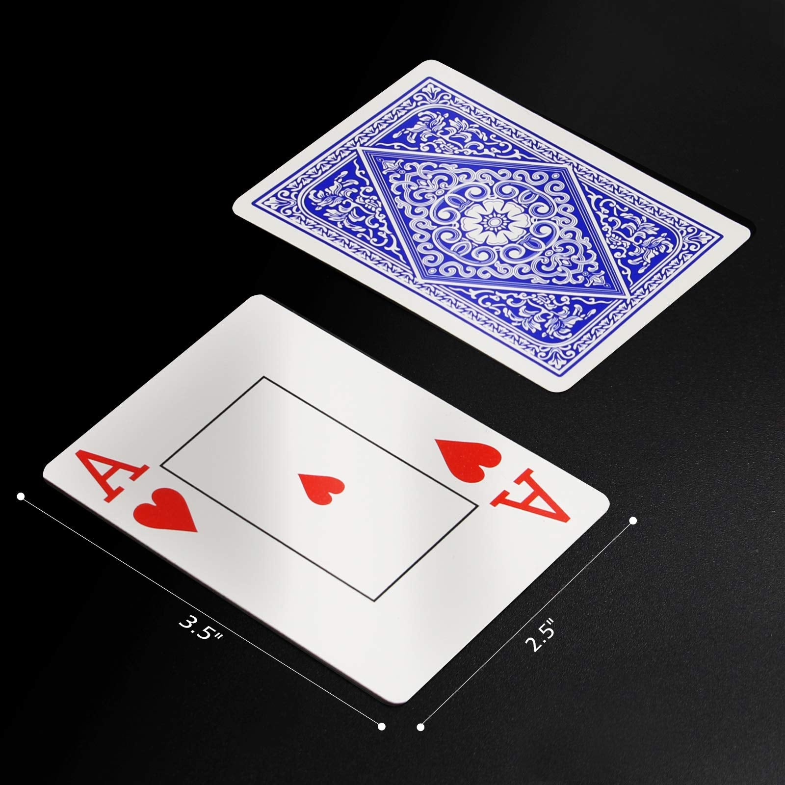 INTEGEAR Playing Cards 2 Decks Waterproof Plastic Poker Cards for Texas Holdem Poker Go Fish and More Card Games, Jumbo Index 2.5" x 3.5"