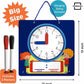 Scribbledo Writable Dry Erase Learning Clock for Kids Write & Wipe Demonstration Clock for Kids Learning to Tell Time Classrooms and Homeschool