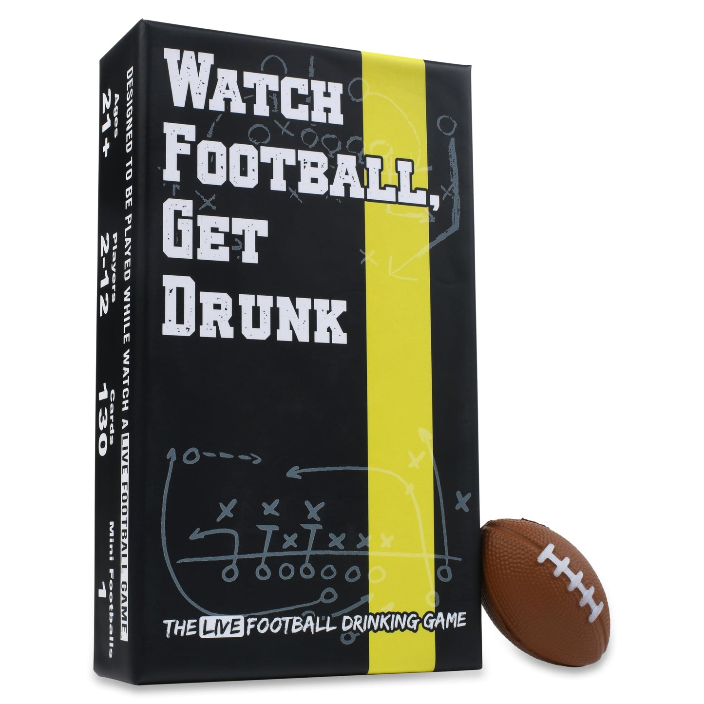 Falling Whale Games Watch Football, Get Drunk - The Live Football Drinking Game | with Mini Foam Ball (2025 Edition)