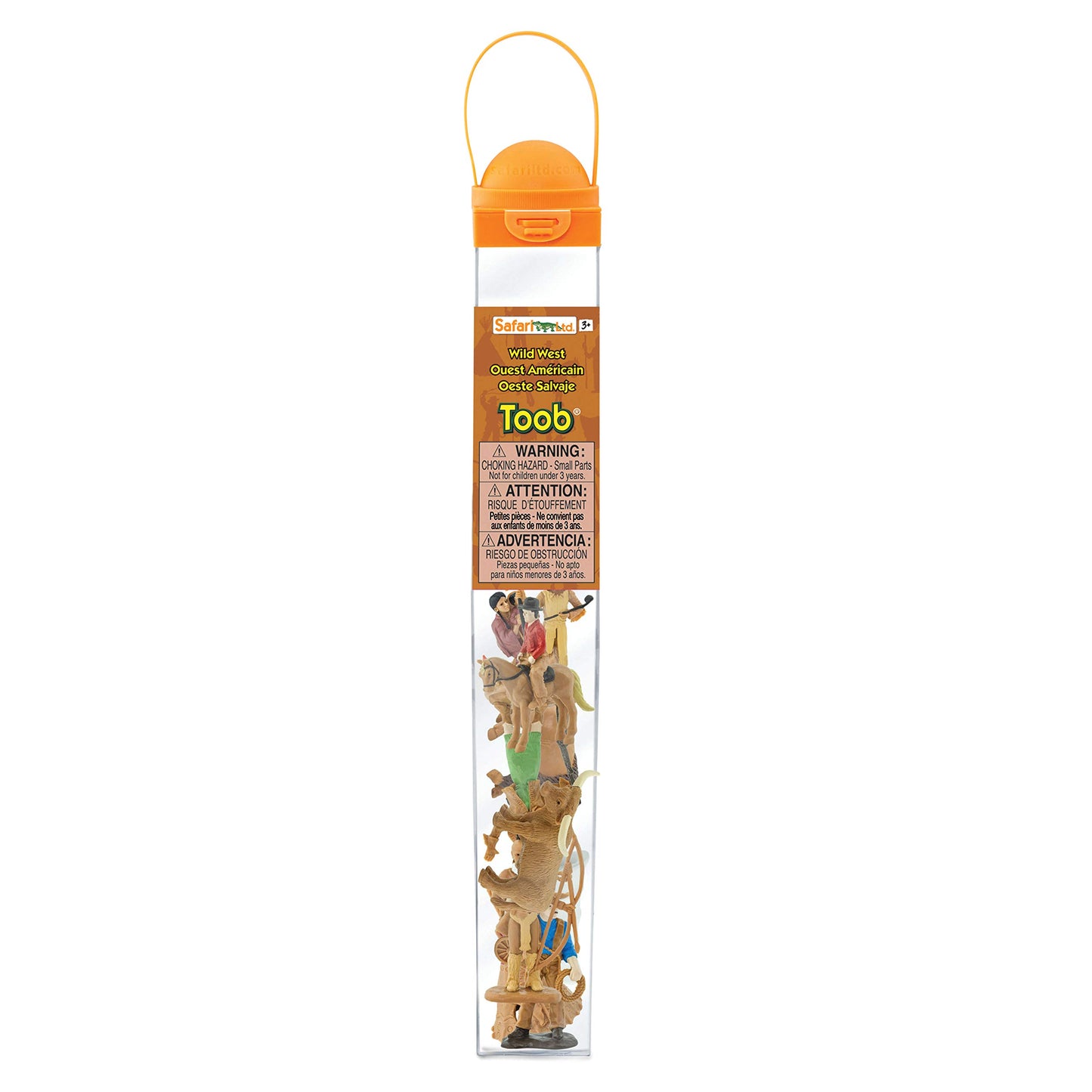 Safari Ltd. Wild West TOOB - 10 Figurines: Native Teepee, Bull, Wagon, Buffalo, Chief, Cowboy, Riding Cowboy, Saddled Horse - Educational Toy Figures