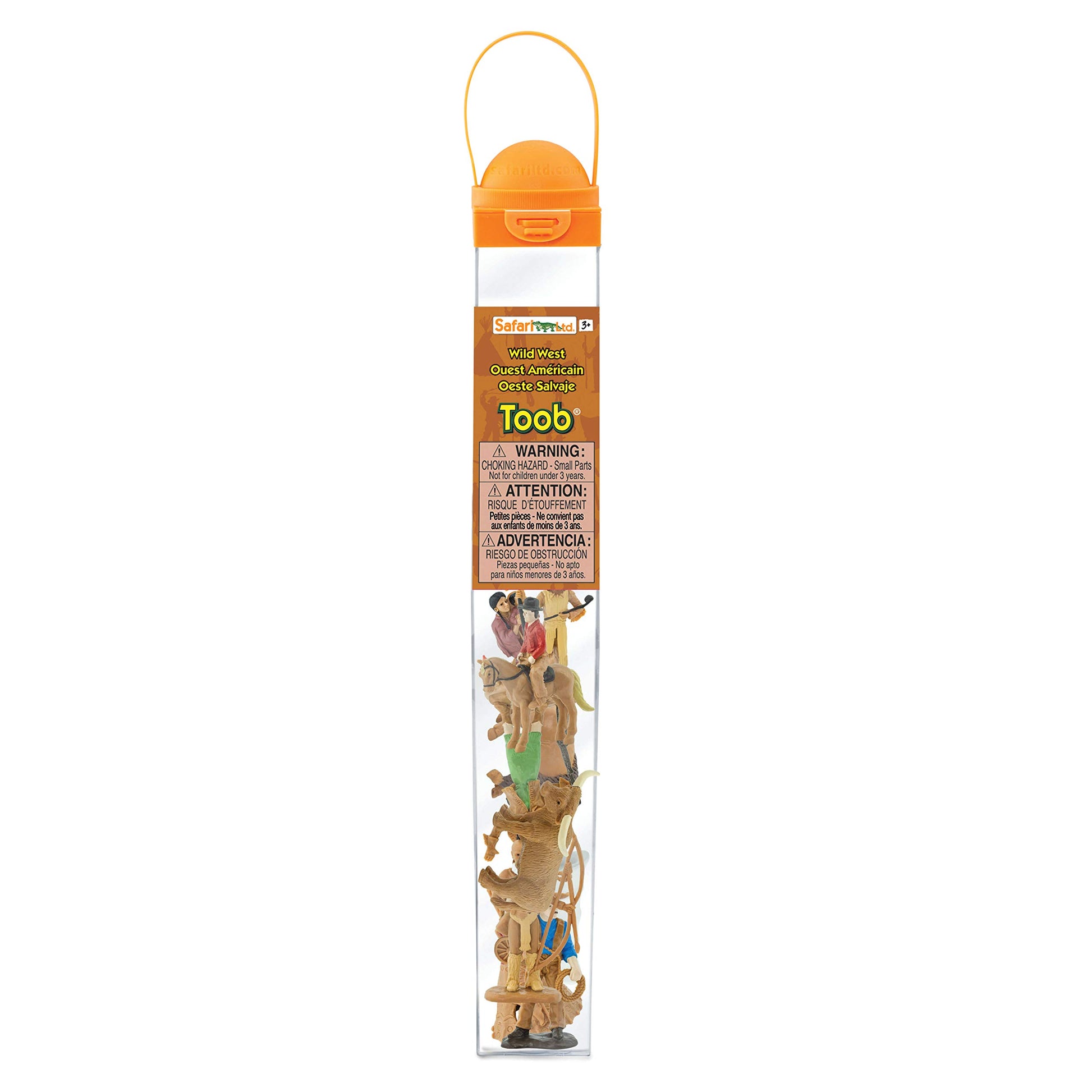 Safari Ltd. Wild West TOOB - 10 Figurines: Native Teepee, Bull, Wagon, Buffalo, Chief, Cowboy, Riding Cowboy, Saddled Horse - Educational Toy Figures