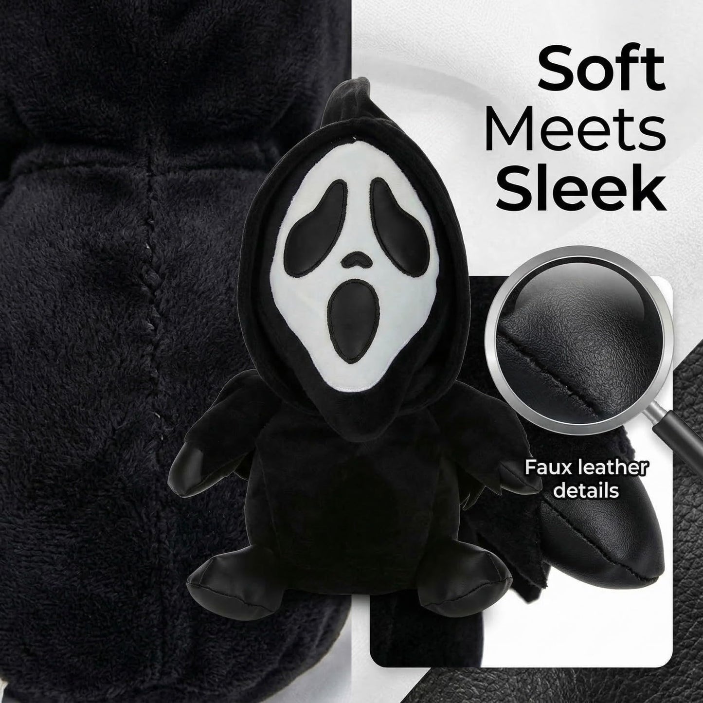 Spooky Horror Plush, Phantom Mask, 10 Inch, Scary Stuffed Animal, Halloween