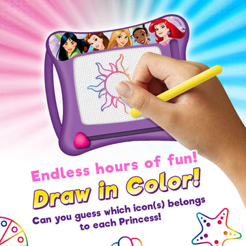 JA-RU Disney Princess Magic Draw-Magnetic Drawing Pad (1 Pack). Drawing Kids Board Car Trip Toys | Mess-Free Small Kids Write Board | Creative