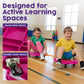 Hurtle Scooter Board for Kids with Safety Handles - Heavy Duty Gym Floor Scooter with 360° Wheels for PE, Indoor Active & Sensory Play - Supports 200