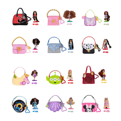 Disney ILY Mini Dolls Tote-ILY-Teenies Blind Pack Bundle (2 Dolls in Each), Inspired by Your Favorite Disney Characters or Stories with Matching Purse