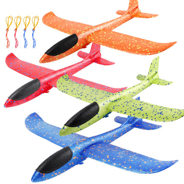 PUREZON Foam Airplane Toys, 4 Pack, 17 Inch, 4 Colors