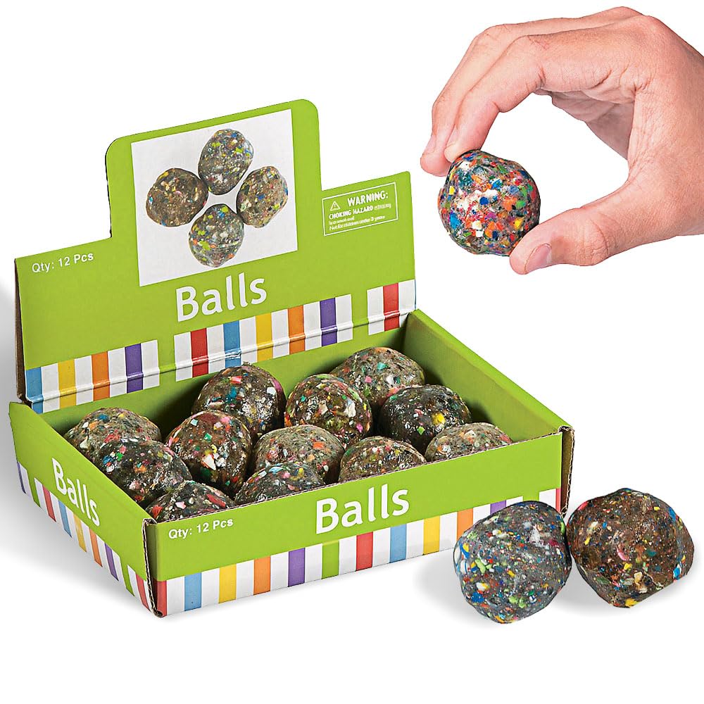 Fun Express Rock-Shape Bouncy Balls, 12 Pack