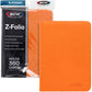 BCW Z-Folio 9-Pocket LX Album - Orange | Secure Zipper Card Organizer | Premium Leatherette Card Collection Binder | Trading Card Binder for Pokemon