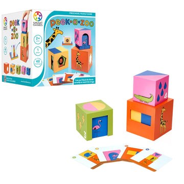 SmartGames Peek-A-Zoo Learning Game with 48 Challenges - Educational Stacking Puzzle Toy for Ages 2+