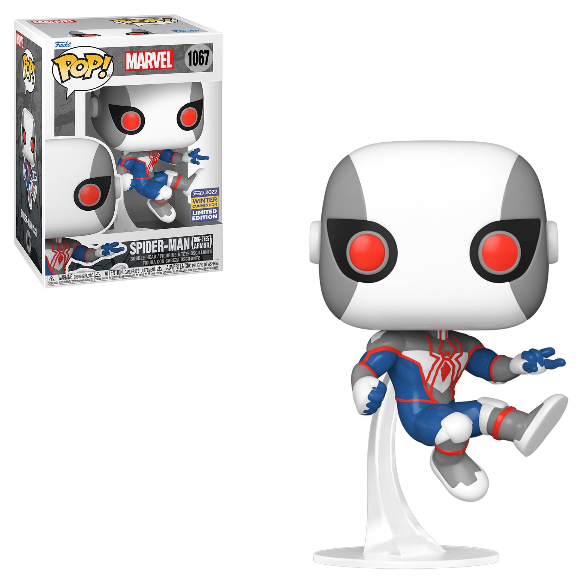 Funko Pop! Marvel Spider-Man Bug-Eyes Armor 2022 Winter Convention Limited Edition Multicolor Exclusive Vinyl Collectible #1067