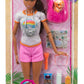 Barbie Self-Care Doll, Brunette Posable Hiking Doll with Puppy & Accessories Including Backpack Pet Carrier & Camera