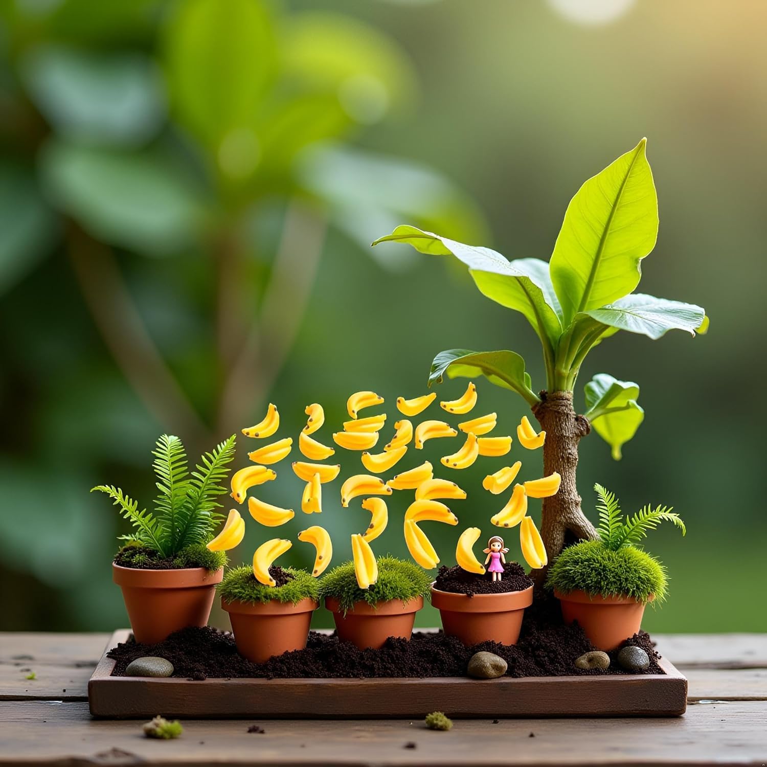 35 Pcs Miniature Bananas 1/12 Scale Banana Models Miniature Fruit Fake Mini Fruits for Mini House Kitchen Fairy Garden Decor,Décor Dollhouse