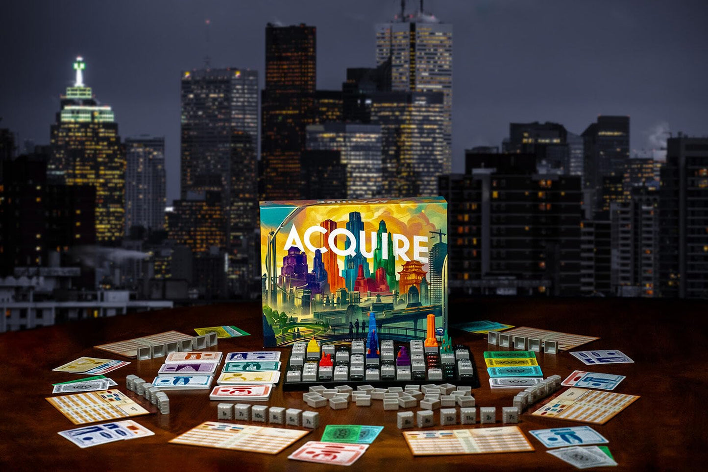Renegade Game Studios Acquire Strategy Board Game 2-6 Players, Classic & Tycoon Modes, Ages 12+