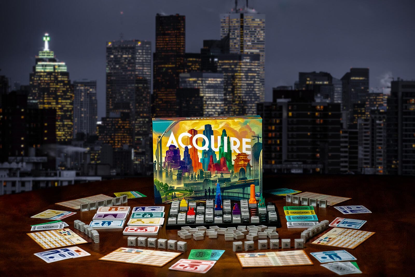 Renegade Game Studios Acquire Strategy Board Game 2-6 Players, Classic & Tycoon Modes, Ages 12+