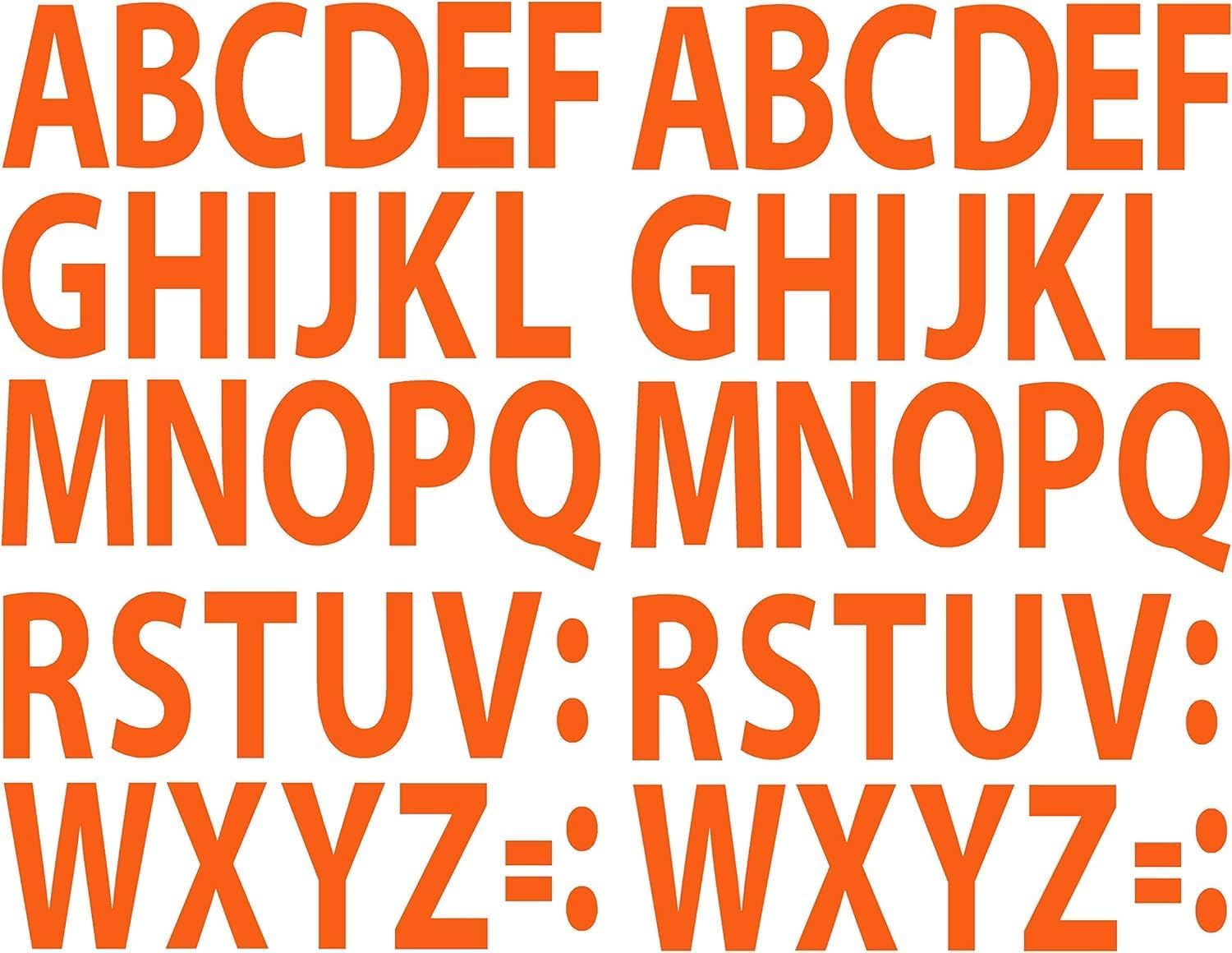 A-Z Alphabet Letters Stickers Vinyl Decals (X2 Sets) Choose Size (V594 Myriad Orange) (10")