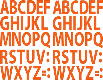 A-Z Alphabet Letters Stickers Vinyl Decals (X2 Sets) Choose Size (V594 Myriad Orange) (10")