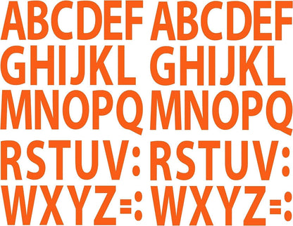 A-Z Alphabet Letters Stickers Vinyl Decals (X2 Sets) Choose Size (V594 Myriad Orange) (10")