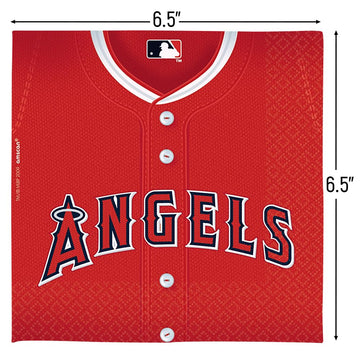 Angels™ Red Luncheon Paper Napkins - 6.5" (Pack of 36) - Perfect for Baseball Themed Parties, Tailgates & Celebrations