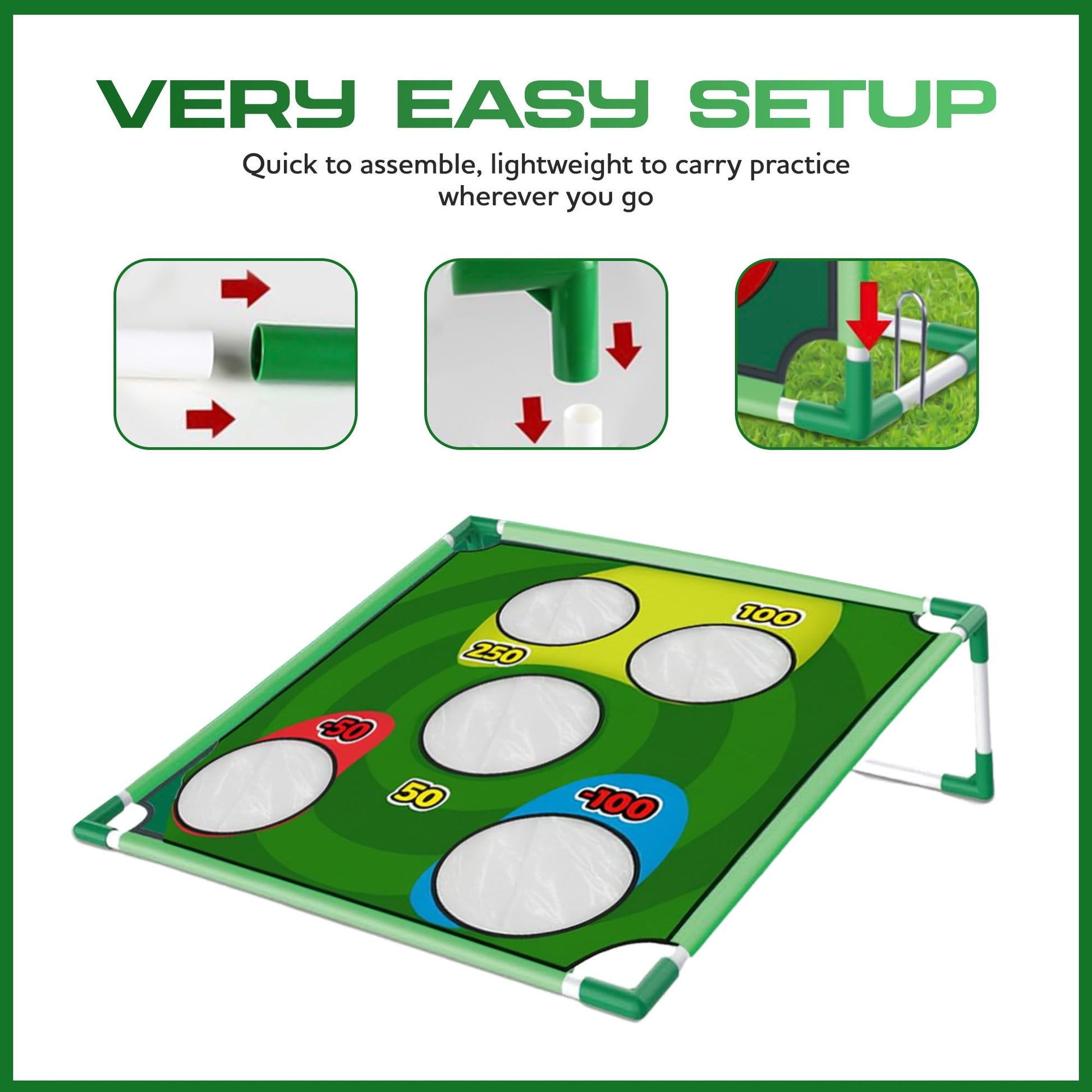 Gameloo Golf Gift for Men - Portable Backyard Golf Chipping Game for Family, Indoor & Outdoor Lawn Game with Carry Bag, Fun Party Game, Father's Day