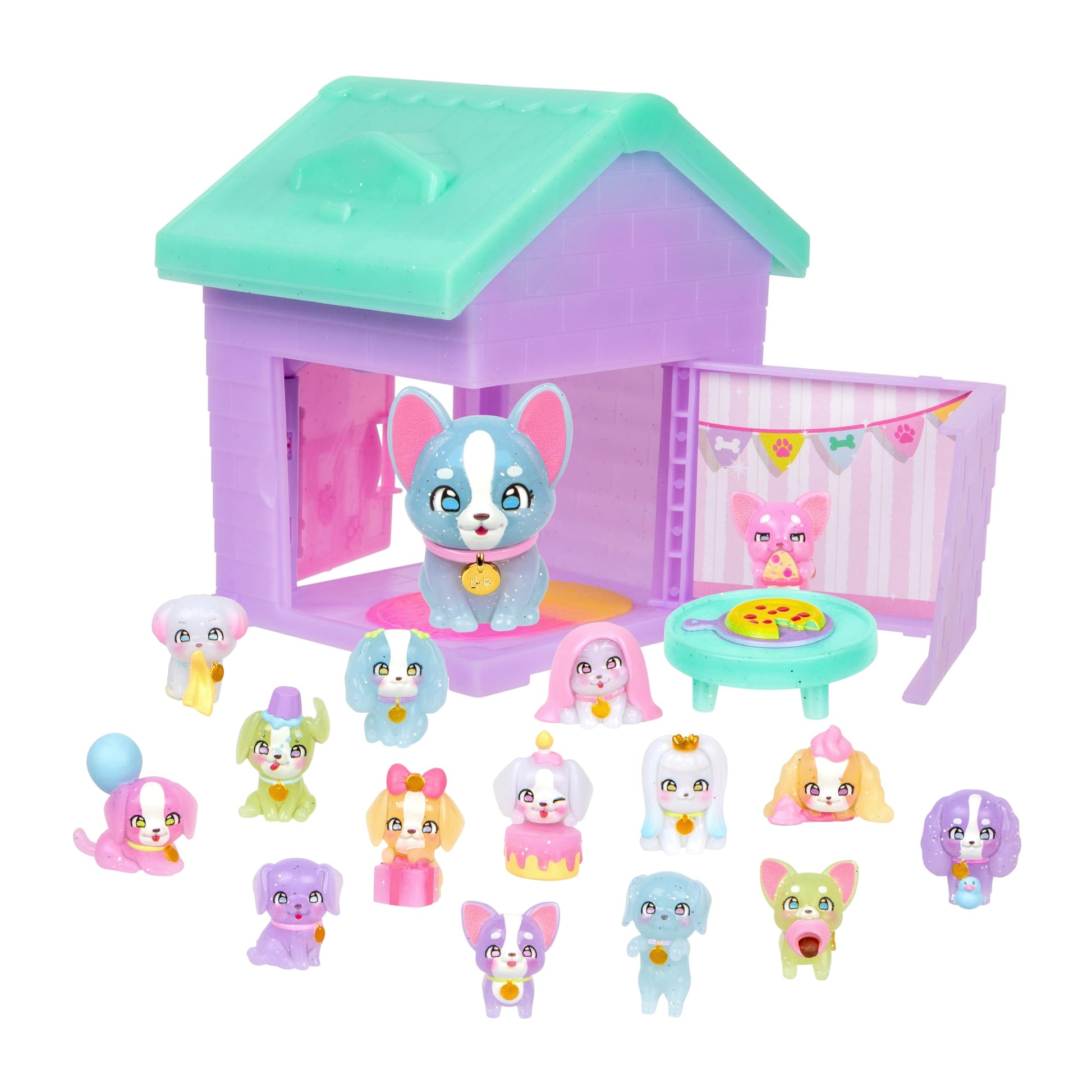 Little Live Pets Puppy House Playset, 15 Mini Collectible Puppies