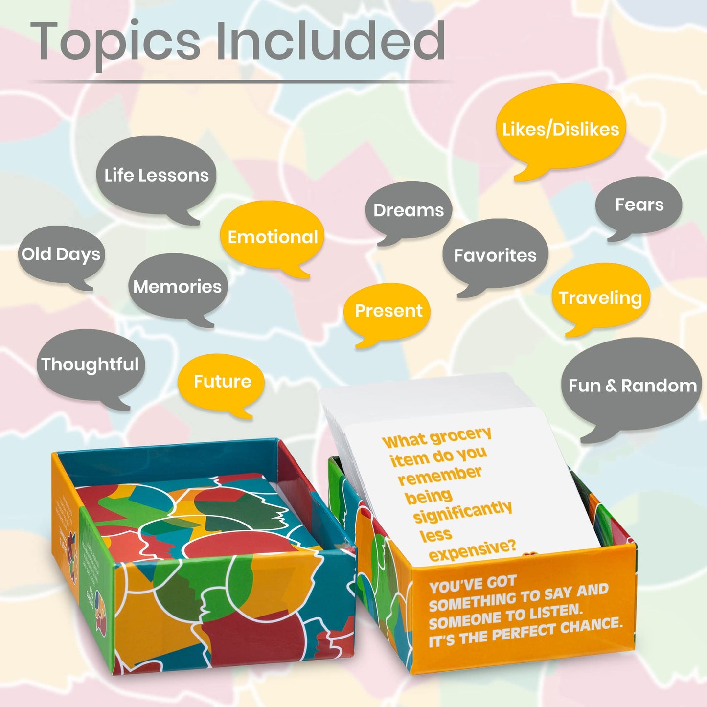 CHATTER CHANCE Generations: Conversation Card Games - Family Fun Game Night for Kids and Adults w/Grandma & Grandpa - 80 Thought Provoking Questions