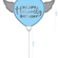 Blue Happy Heavenly Birthday Heart Balloon on a Stick with Angel Wings - Memorial & Remembrance