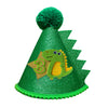 3rd Dinosaur Hat Green Glitter Dinosaur Crown 3rd Dinousour Hat Decoration