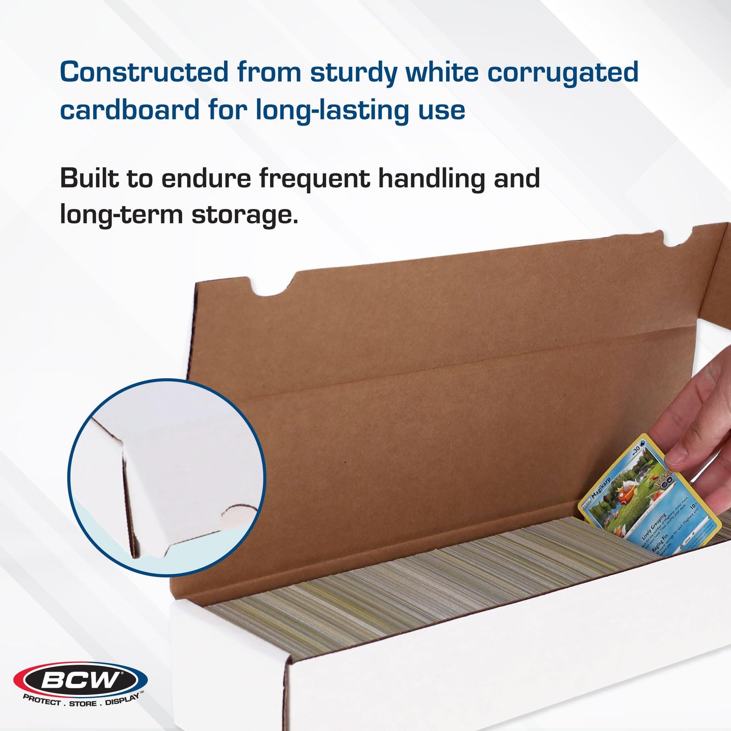 BCW 800ct Trading Card Storage Boxes - 10 Pack | Organizer for Sports Cards, MTG, Pokemon, and Card Games | Assemby Required