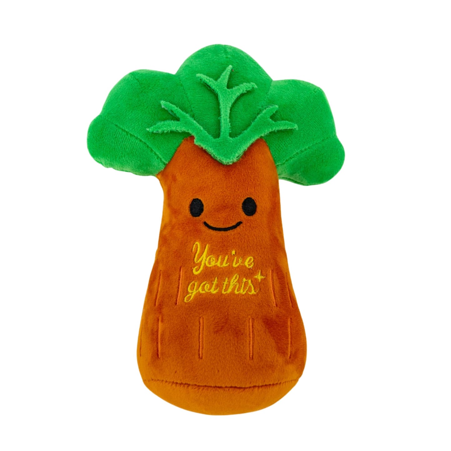 Kulture Games - Tree Stuffed Animal - Soft Baobab Tree Plush Toy for Kids & Adults - Cute Encouraging Tree Gift with Backpack Loop - Brown Green Tree