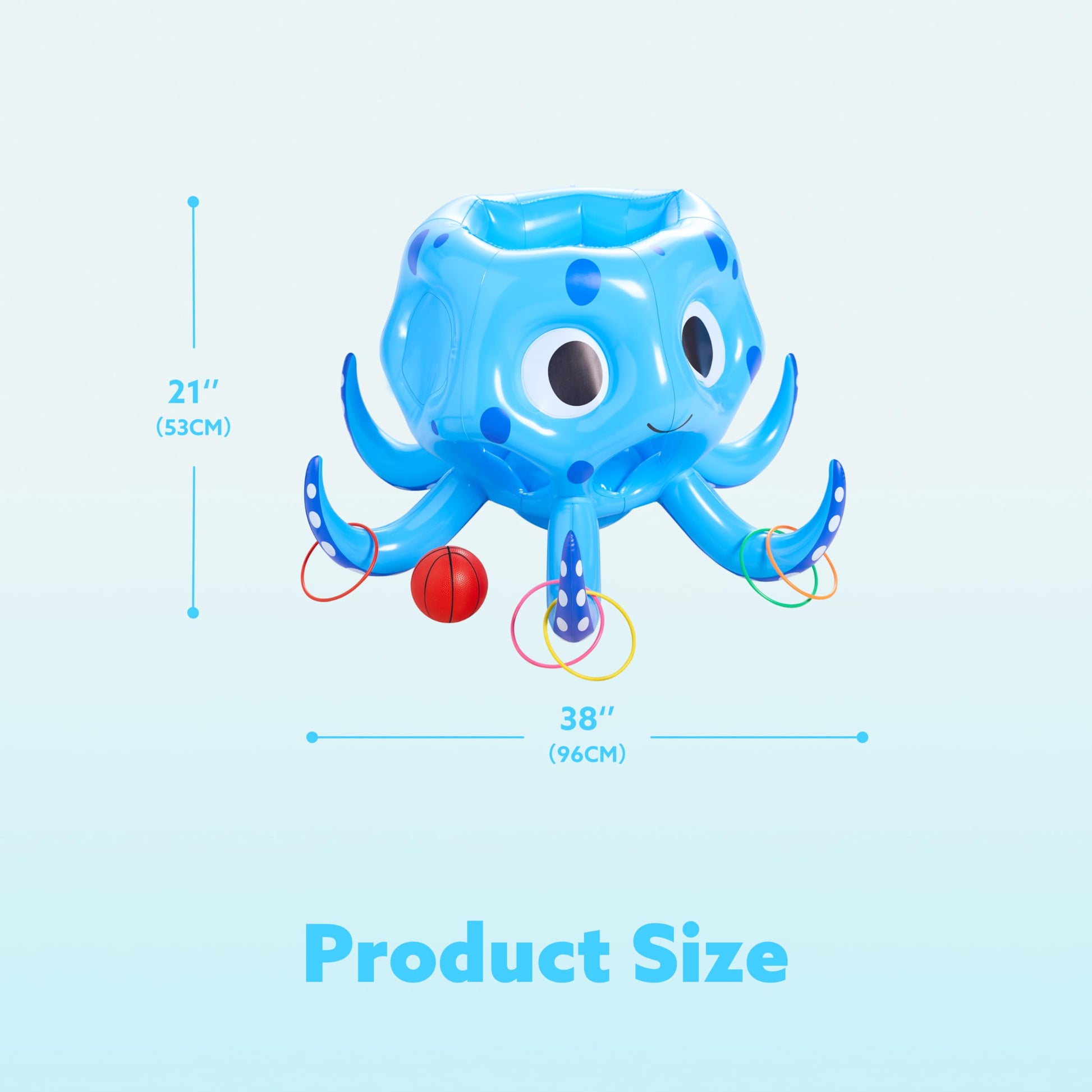 Sloosh Pool Toys, 2-in-1 Inflatable Float Water Game, Octopus Basketball Hoop Ring Toss Outdoor Swim Play, Toss Game Floating Swimming Pool Games