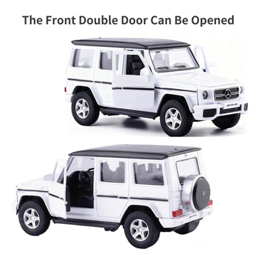 Car Toys for 3 4 5 Year Old Girls Gifts,1/36 Scale G63 Diecast Metal Model Car,Pull Back Cars Toys for Toddler Kids Age 3-6(White)